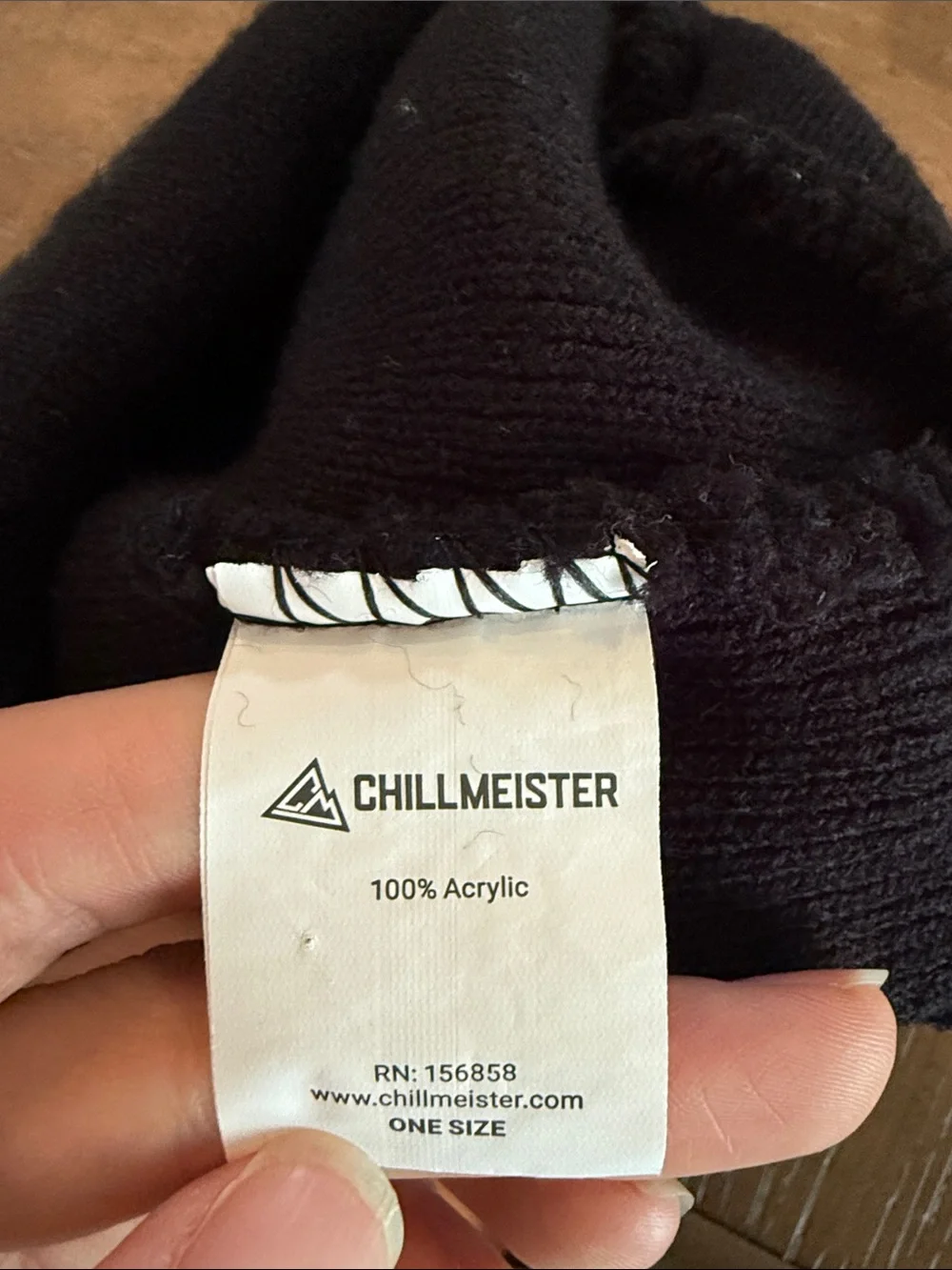 Chillmeister Black Pom-Pom Kids Beanie with Eyelash Embroidery